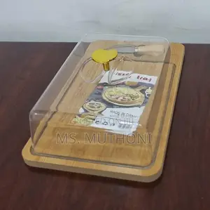 Wooden Pizza Tray / Cheese Board Acrylic Cover Knife