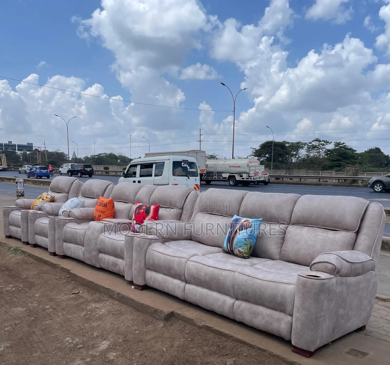 Unique 7 Seater Semi-Recliner Sofa