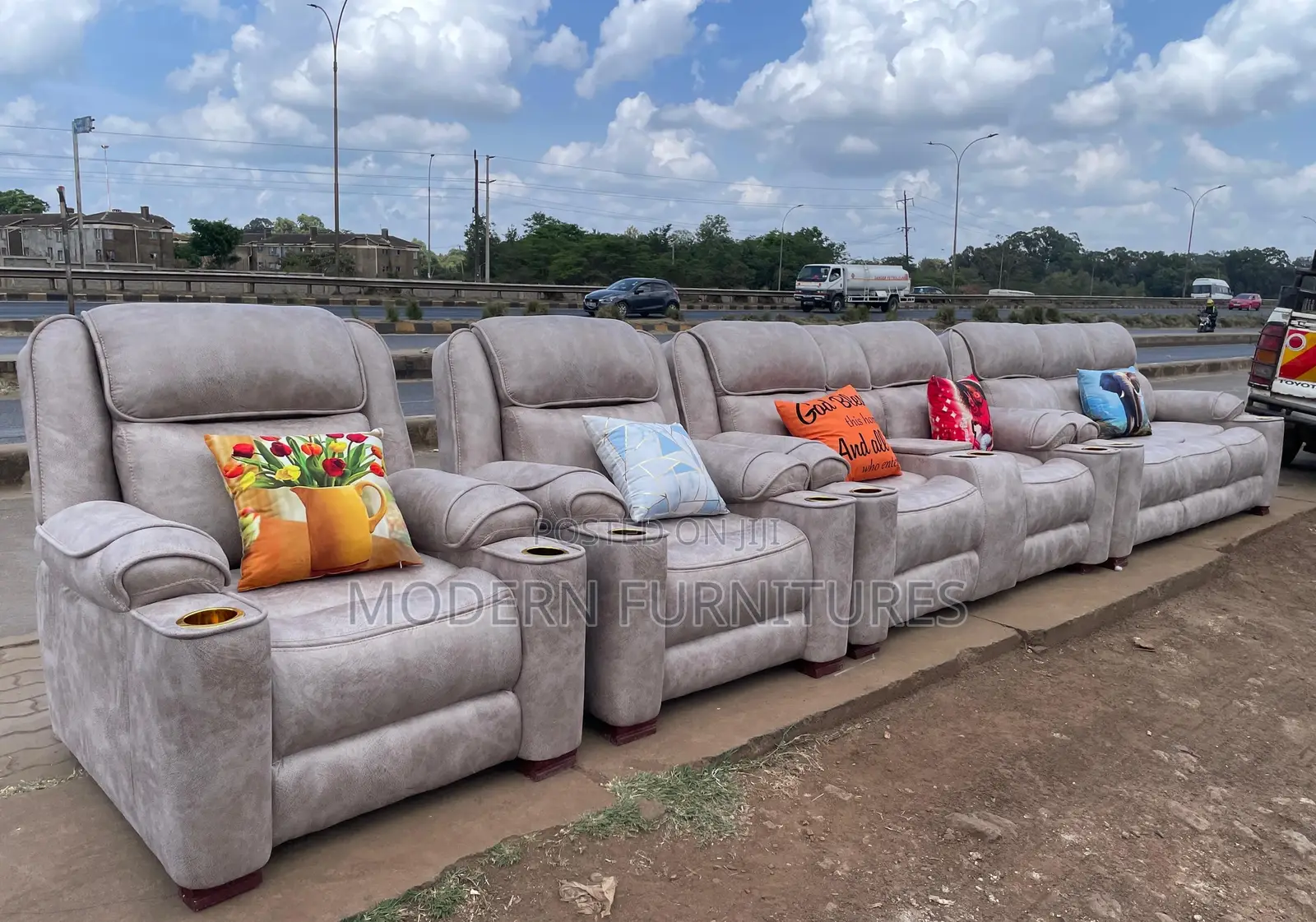 Unique 7 Seater Semi-Recliner Sofa