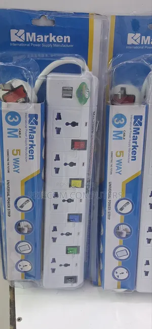 Marken Power Extension 5 Way 3M Length With 2 USB Port