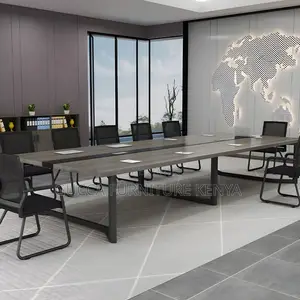 Office Tables:2400mm Glossy Black Office Conference Table