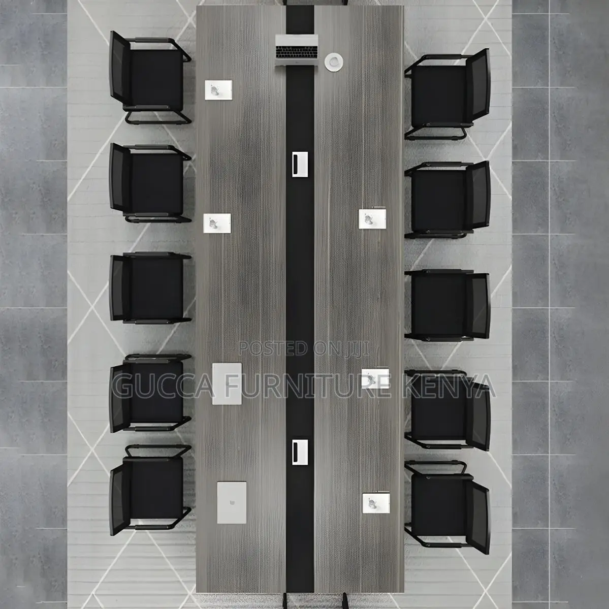 Office Tables:2400mm Glossy Black Office Conference Table