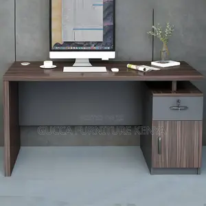 Office Tables:160cm Modern Secure Brown Wood Office Desk