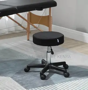 Home: Black Swivel Adjustable Salon Stool