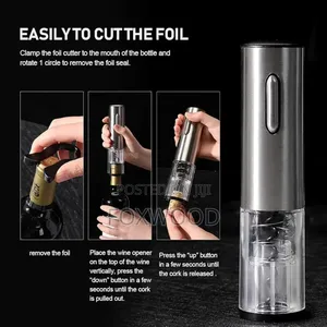 *Electric Wine Bottle Opener With Foil Cutter