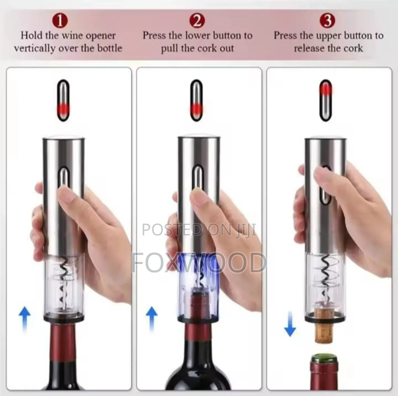 *Electric Wine Bottle Opener With Foil Cutter