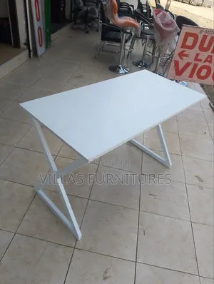White Top Metallic Study Table