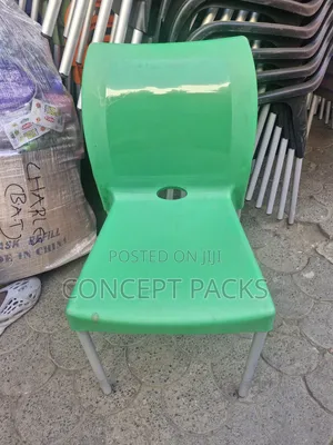 Safaricom Green Plastic Chair With Metal Legs