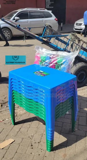 Small Plastic Table in Blue and Green