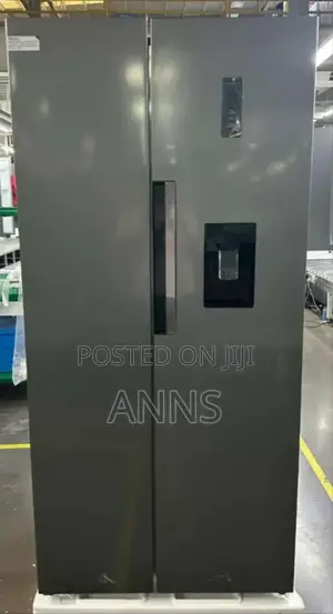 Syinix Side by Side Grey Refrigerator With Dispenser
