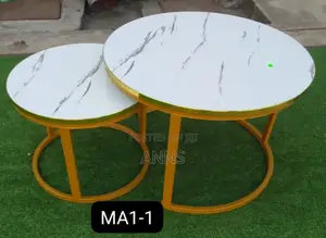 WHITE Nesting Coffee Table Marble Effect (MDF)