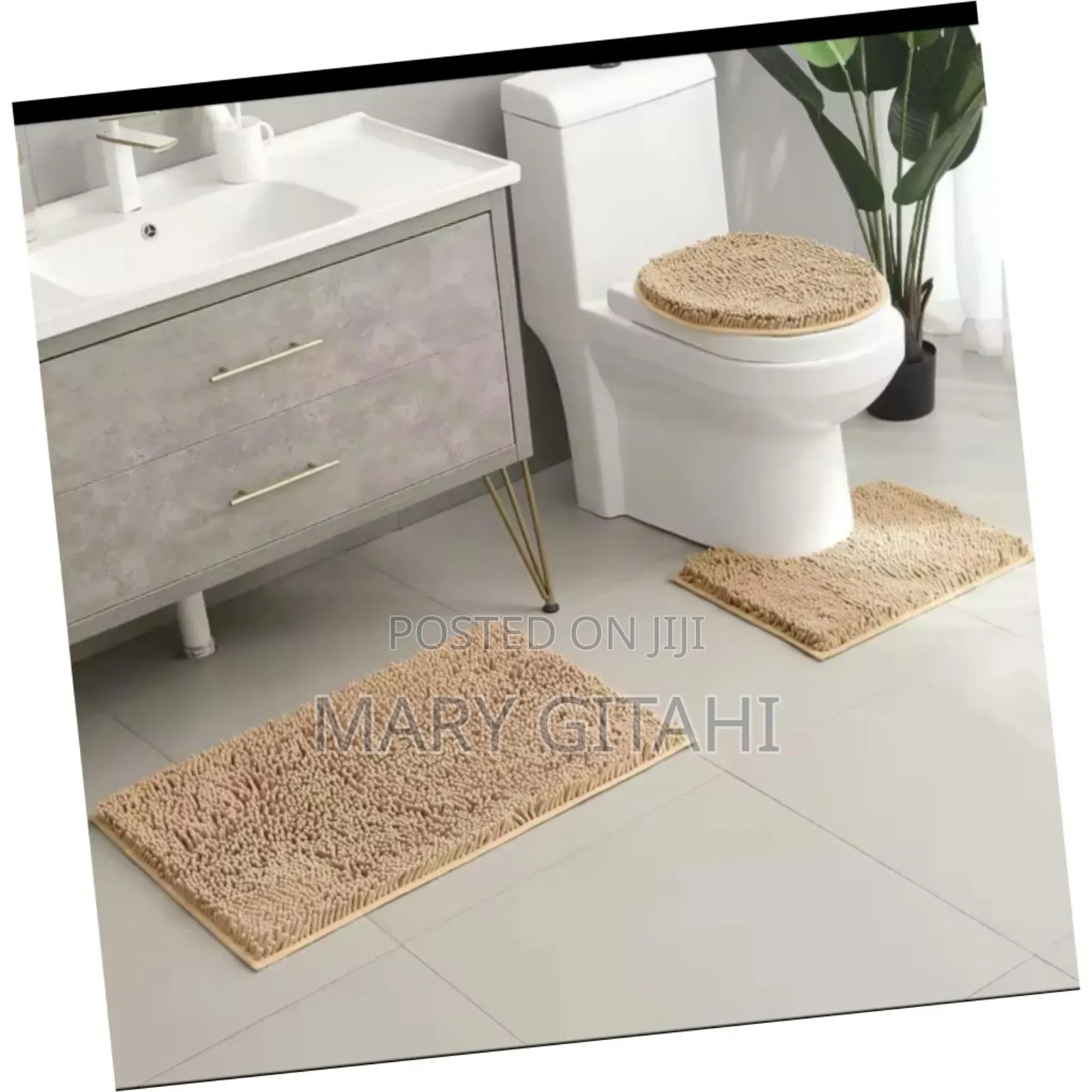 *Fluffy 3 in 1 High Quality Toilet Mats-*