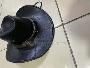 Black Vintage Leather Cowboy Hat