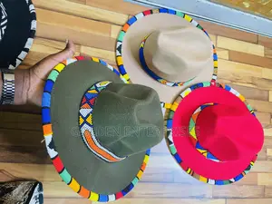 Wide Brim Beaded Fedora Hat