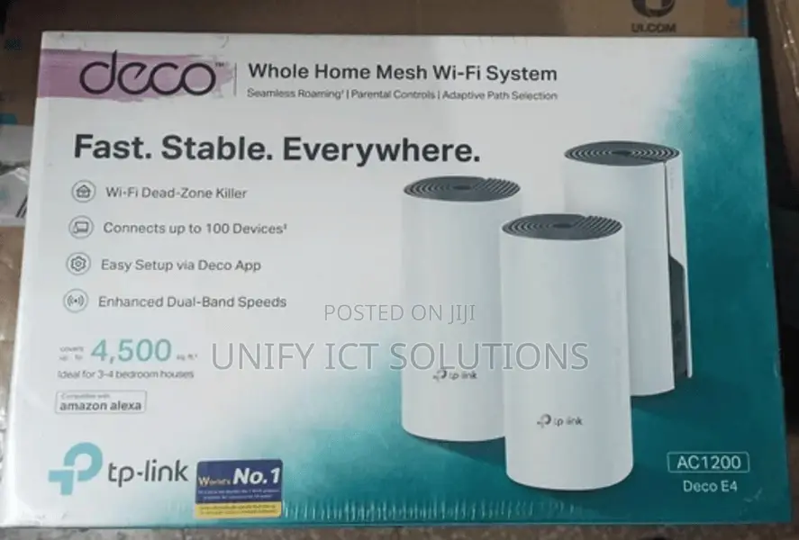 Tp-Link Deco E4 Ac1200 Mesh Wi-Fi System (3 Pack)