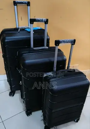 Black 3 in 1 Rubber Suitcase
