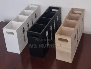 Wooden 30x8x15cm 4 Compartment Cutlery Box Organizer