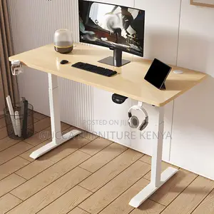 Office Tables:120cm Elegant Wooden Top Standing Office Desk