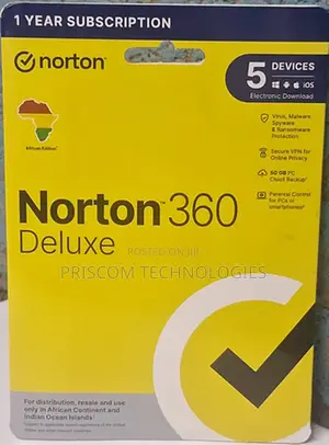 Norton Deluxe 360 5 Devices 1 Year Subscription