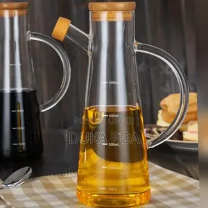Glass Oil/Vinegar Jar With Bamboo Lid