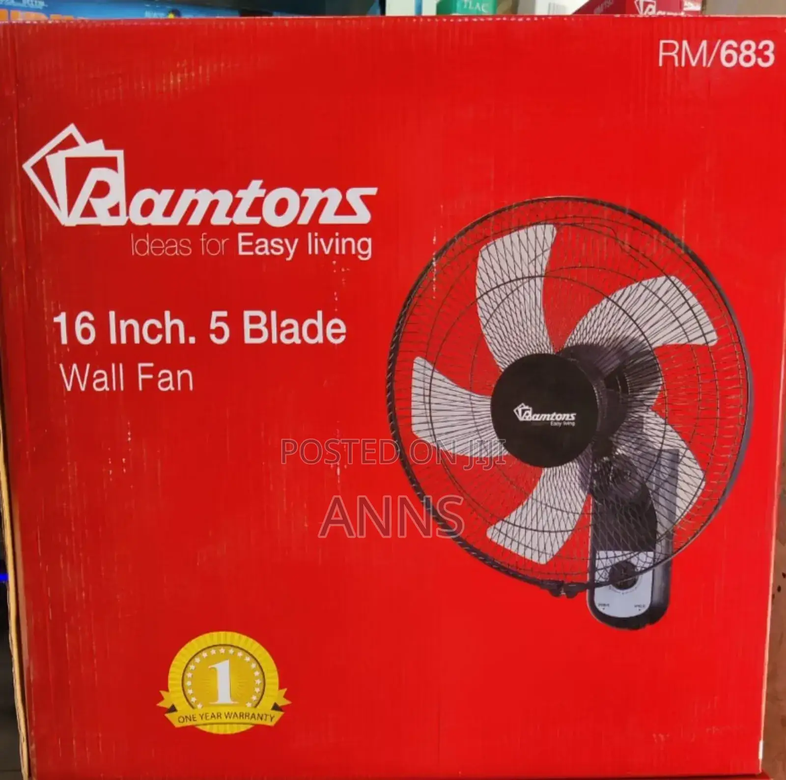 Ramtons 16" 5 Blade Wall Fan