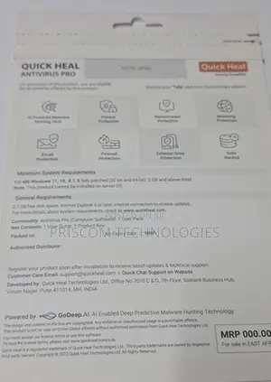 Quick Heal 5 User 1 Year Subscription Antivirus