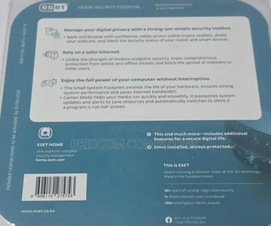 Eset Home Security 1 Year 2 Devices (Antivirus)