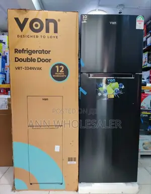 Von Fridge Double Door 334litres
