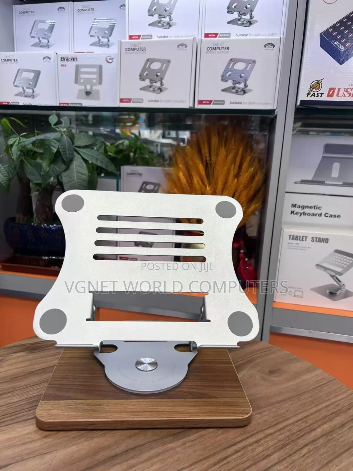 Aluminium Laptop Stand, (Silver)360° Rotating