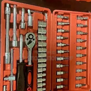 46pc Socket Wrench With Extension Bars and Ratchet Handle