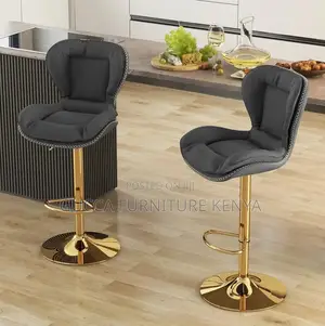 Home Chairs:Leathaire Bar Chairs With Padded Seat Footrest