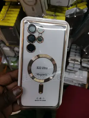Magsafe Gold Electroplated Clear Case for Galaxy S23 Ultra