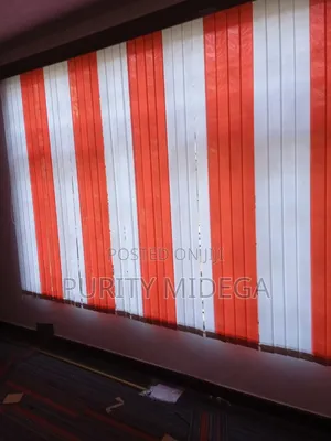 White and Orange Office Blinds Fabrics