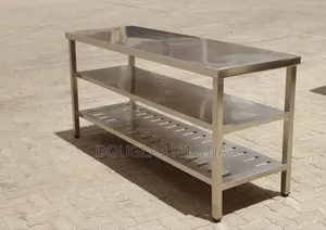 Stainless Steel Working Table. ( Perforated Three Tiers ).