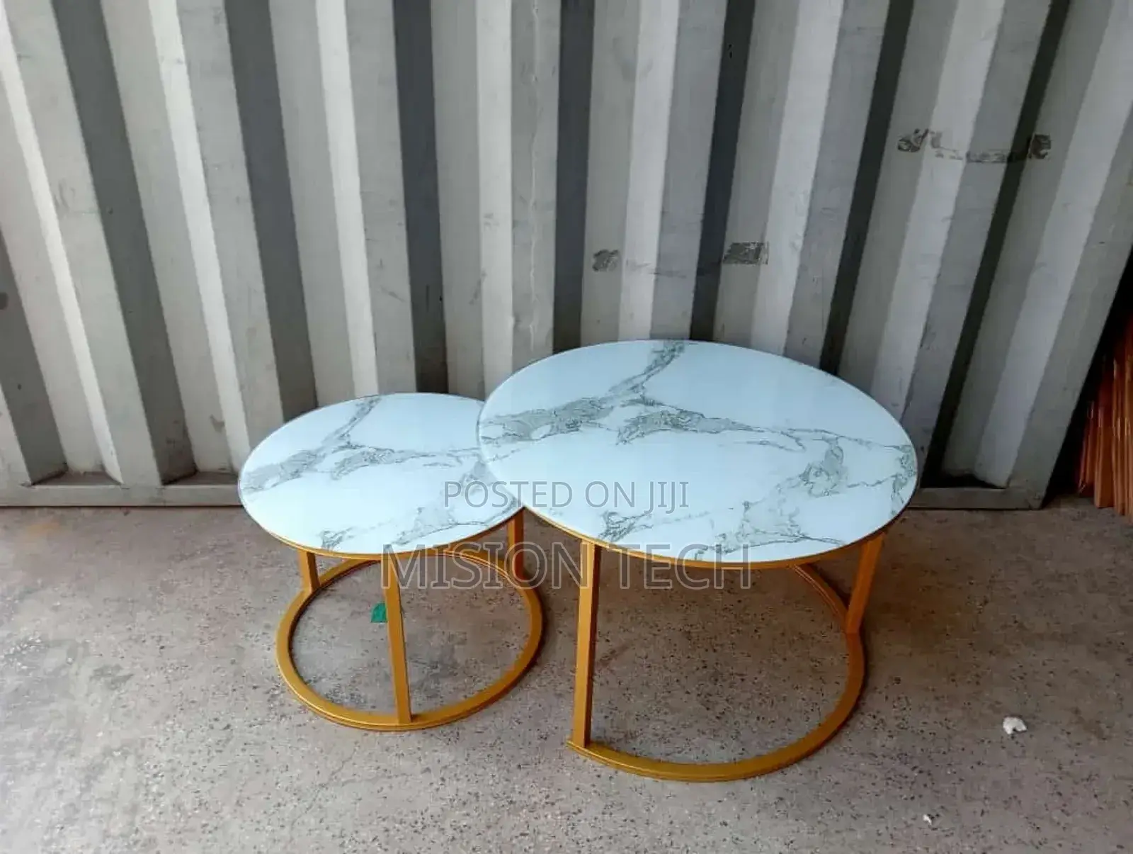 Marble Nesting Coffee Table (Glass Effect) White✓ 
