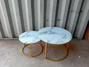 Marble Nesting Coffee Table (Glass Effect) White✓ 