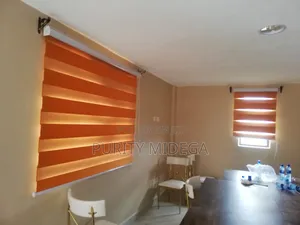Orange Sheer/Zebra Roller Blinds