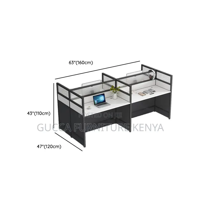 Workstations:4way Modular Modish Rectangle White Workstation