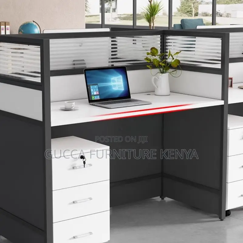 Workstations:4way Modular Modish Rectangle White Workstation