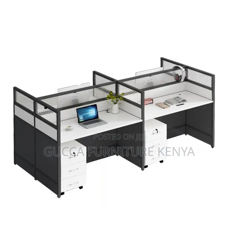 Workstations:4way Modular Modish Rectangle White Workstation