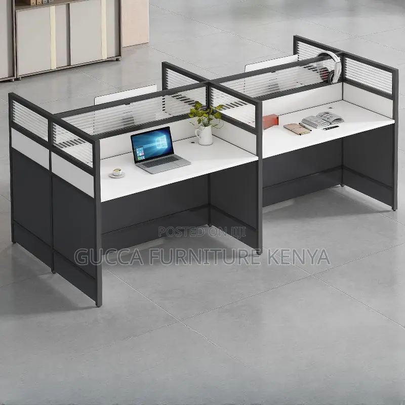 Workstations:4way Modular Modish Rectangle White Workstation