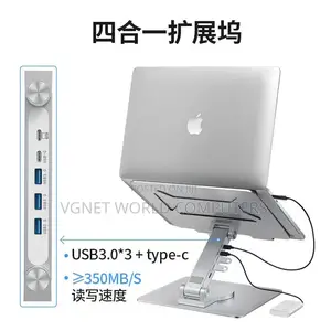 Aluminium Laptop Stand 4 in 1 Docking Station With Usb and Usb C Hub