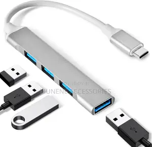 Alum USB C to USB a 3.0 Adapter 4 Ports Type C Plug and Play