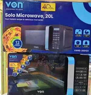 Von Solo Black 20L Microwave With Handle