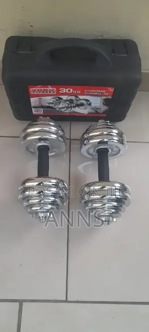 Chrome 30kgs Dumbells With Silver Plates