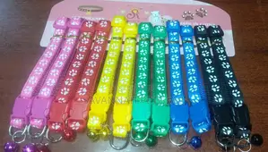 Nylon Dog Collar Pet Puppy Cat Collars W/ Bell Small Kitten