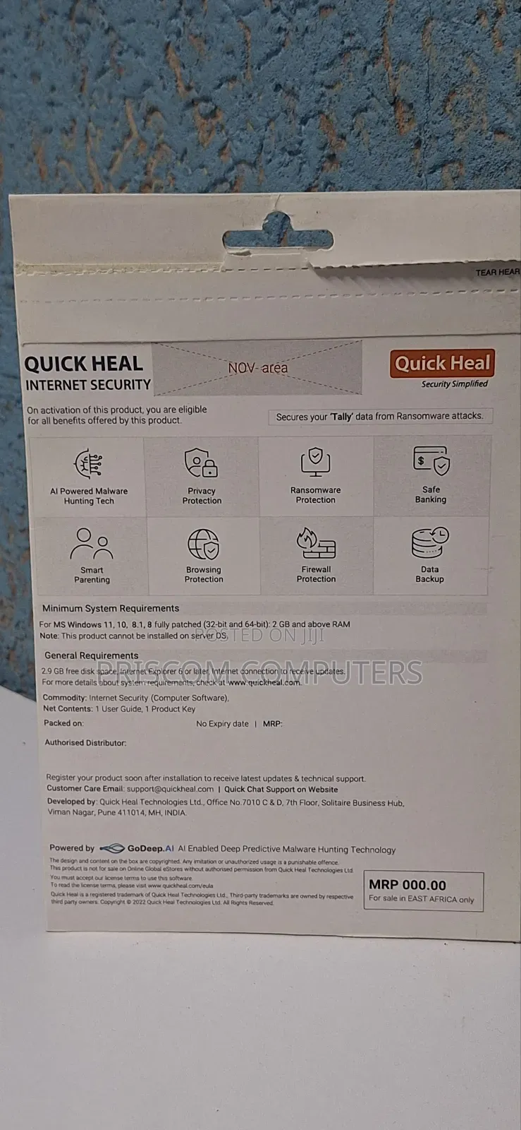 Quick Heal Internet Security; 2 Devices For 1 Year