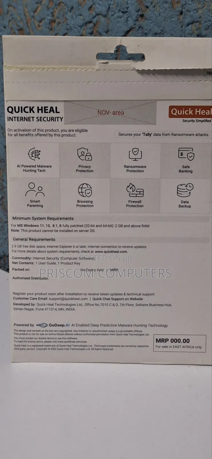 Quick Heal Internet Security; 2 Devices For 1 Year