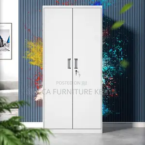 Cabinets:2-Full Steel Door Office Console Storage Cabinet