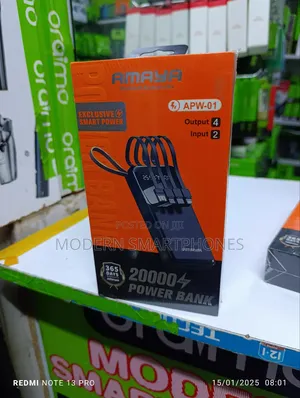 AMAYA APW O1 20000mah With Inbuilt Cables Powerbank